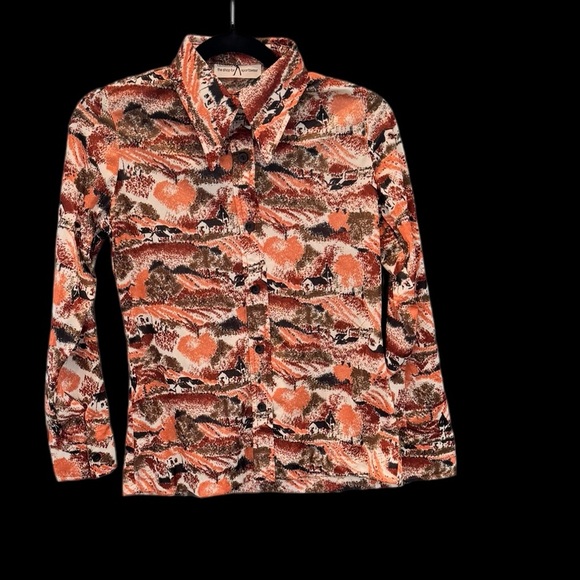 Vintage/Retro Polyester Button Down - Picture 1 of 6